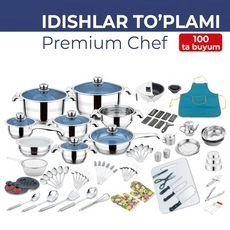 Premium Chef idishlar to'plami (100 ta narsadan iborat)