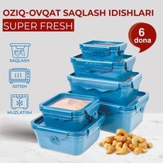Контейнеры для хранения еды 6 шт. Super Fresh
