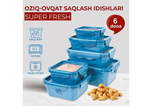 Контейнеры для хранения еды 6 шт. Super Fresh Контейнеры для хранения еды 6 шт. Super Fresh