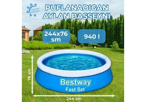 Puflanadigan aylana basseyn 244x76 см Bestway Puflanadigan aylana basseyn 244x76 см Bestway