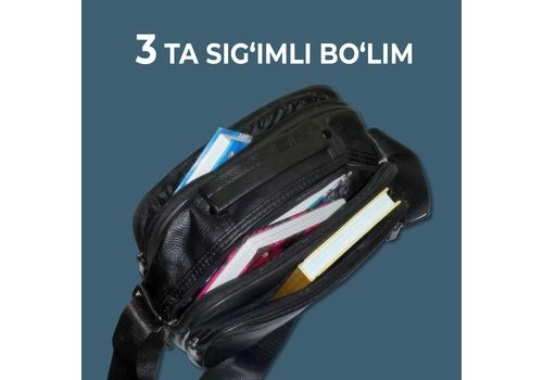 Мужская барсетка из натуральной кожи Лидер, изображение 3