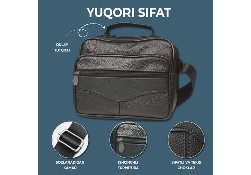 Мужская барсетка из натуральной кожи Лидер, изображение 2